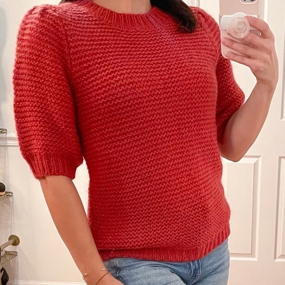 Anine Bing Nicolette Puff Sleeve Pullover Kid Mohair Wool Knit Sweater S - Picture 5 of 9